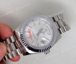 Rolex Day Date Replica Watch Polished Stainless Steel Case Silver Dial Mens Watch